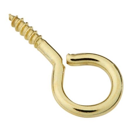 HOMECARE PRODUCTS No. 12 1.18 in. Polished Brass Screw Eye - Pack of 5 HO153151